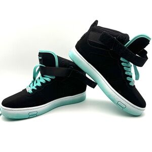 NWOT FILA V10 Lux Color Fade High-top Sneakers Black/Teal Velcro Lace-up Sz 6.5